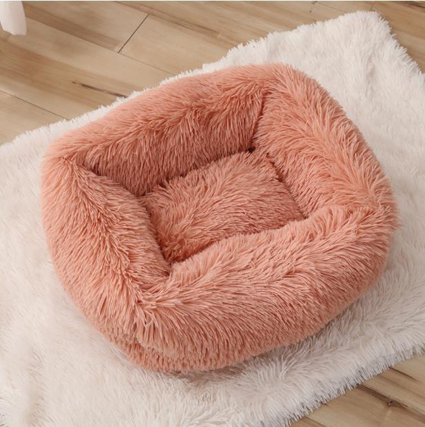 The manufacturer directly provides Plush cat's nest dog's nest autumn and winter warm square pet nest medium and small dog bed cat mat