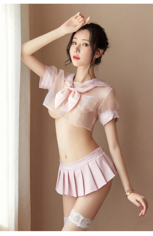sexy lingerie transparent student dress 100 pleated skirt passion suit seduction uniform