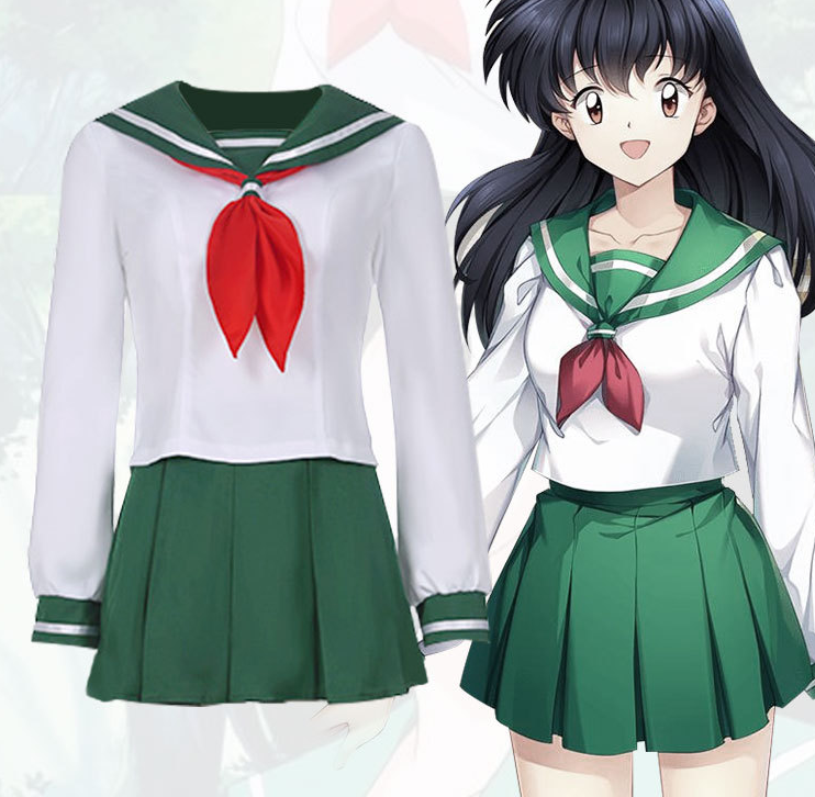 Anime Inuyasha Higurashi kagome cute costume cosplay suit lovely school student uniform