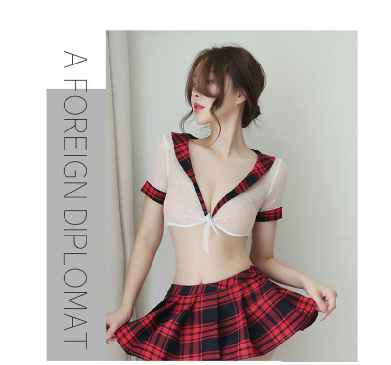 Sexy Lingerie Sexy Japanese Plaid student JK uniform miniskirt seduction cosplaying women's suit