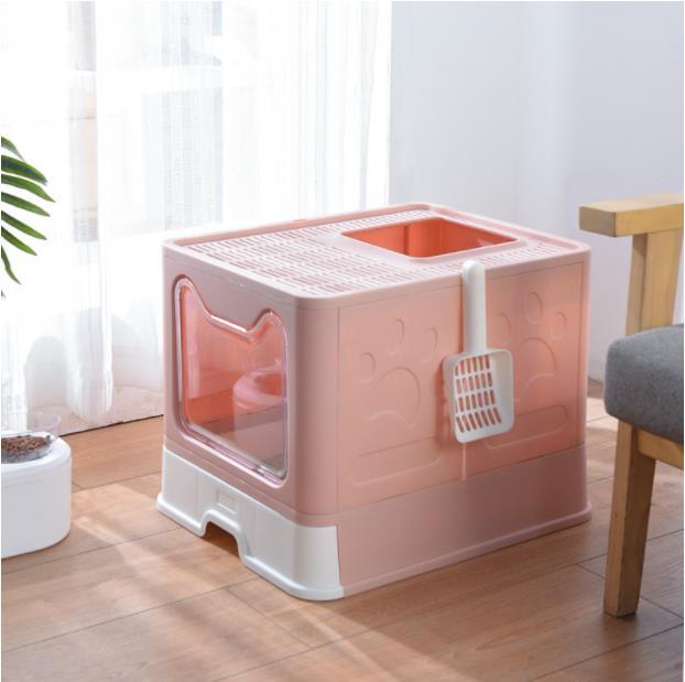 Drawer type folding litter basin fully enclosed anti splash Cat Toilet anti odor cat cleaning products anti litter