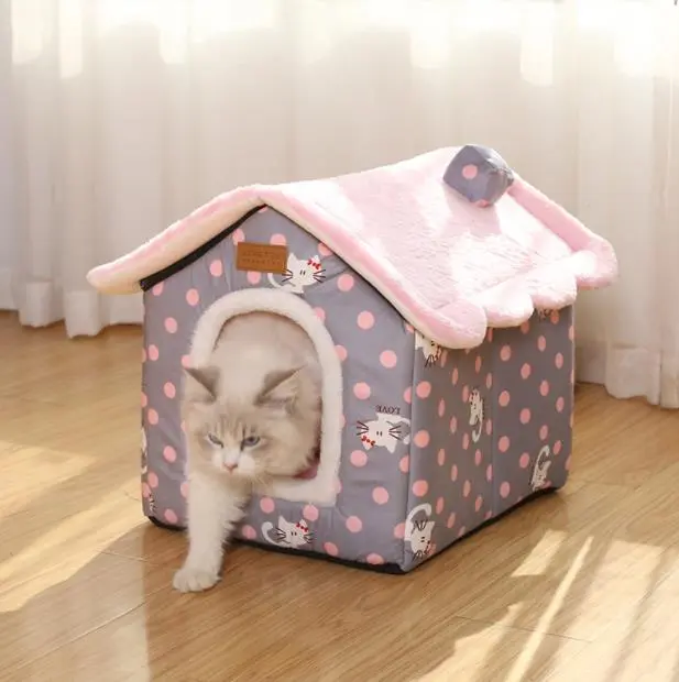 Creative pet nest removable house cat nest cat dog nest closed house pet products are available in four seasons