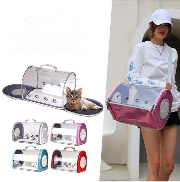 Portable cat bag panoramic transparent portable pet bag messenger bag dog bag