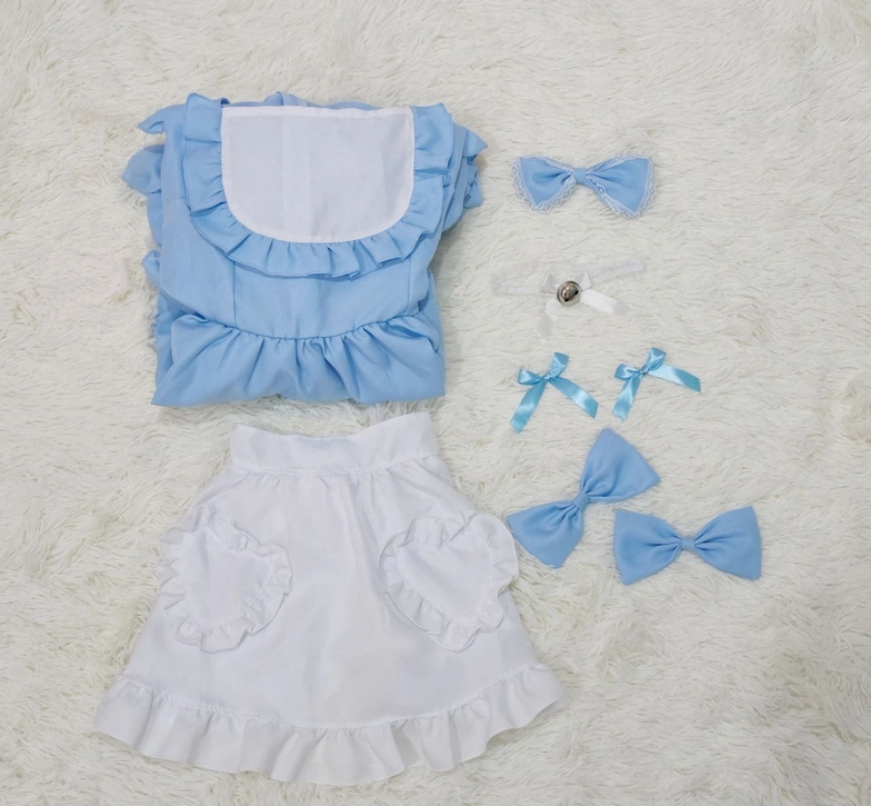 Lovely Cute Pure Lolita Maid Dress costume set Without socks