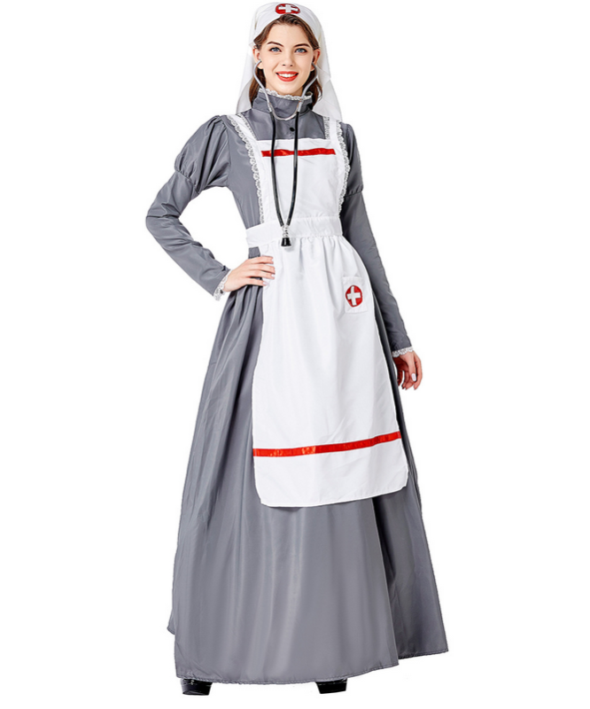 2 sets Medieval nurse uniform cosplay suit female nurse costume