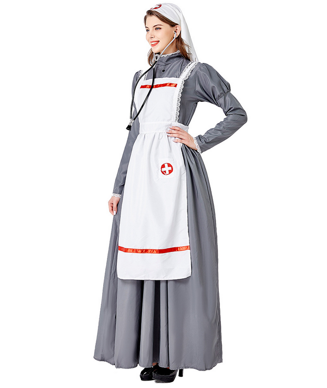 2 sets Medieval nurse uniform cosplay suit female nurse costume