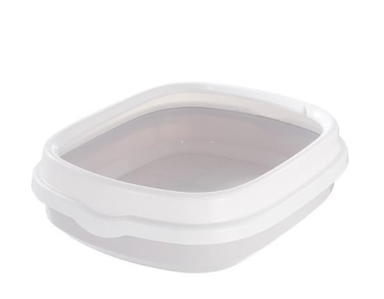 Low side litter basin manufacturer wholesale oval pet products splash proof semi closed Cat Toilet folding litter Basin