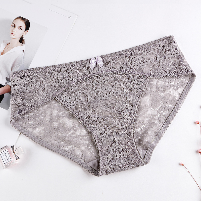 lace sexy underpants transparent low-waisted panties lace lady sexy hollow bow panties