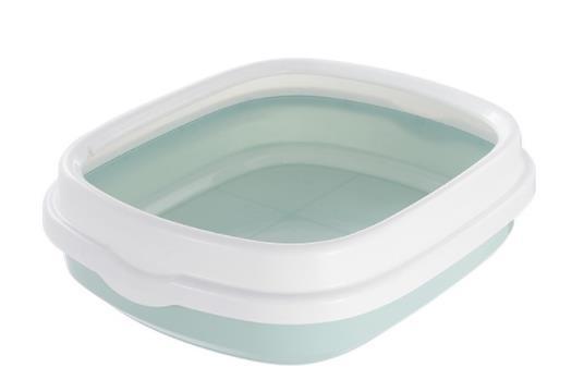 Low side litter basin manufacturer wholesale oval pet products splash proof semi closed Cat Toilet folding litter Basin