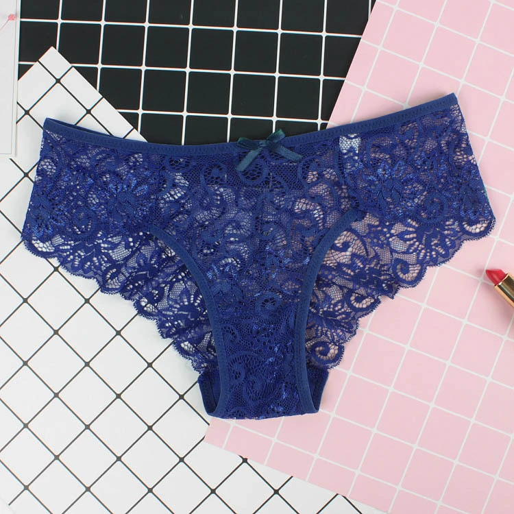 hollow sexy lace panties women mid-waist breathable sexy seduction underwear women's triangle pants