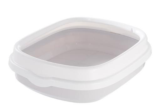 Low side litter basin manufacturer wholesale oval pet products splash proof semi closed Cat Toilet folding litter Basin