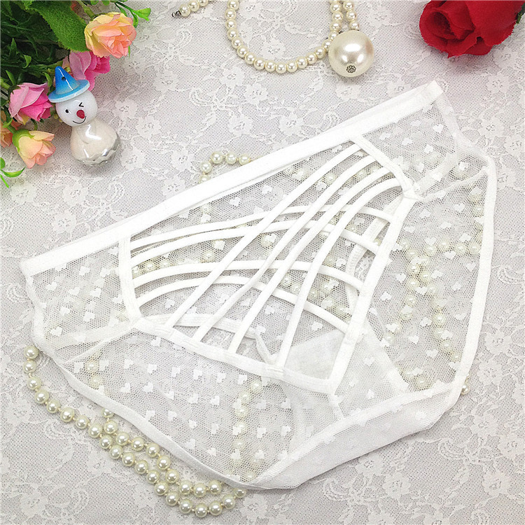 sexy underwear lace jacquest underwear women's low-waisted hollow cross strap