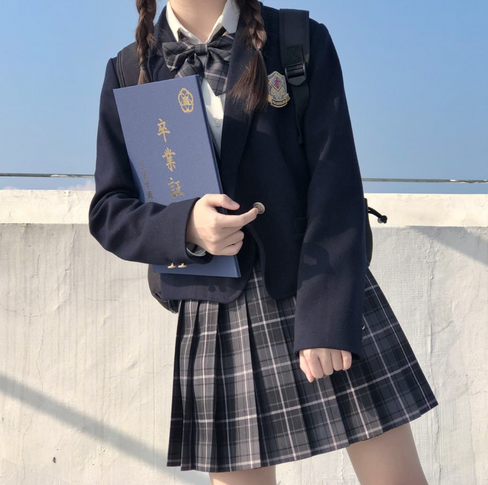JK uniform skirt genuine Japanese pleated skirt plaid skirt college style short skirt black suit