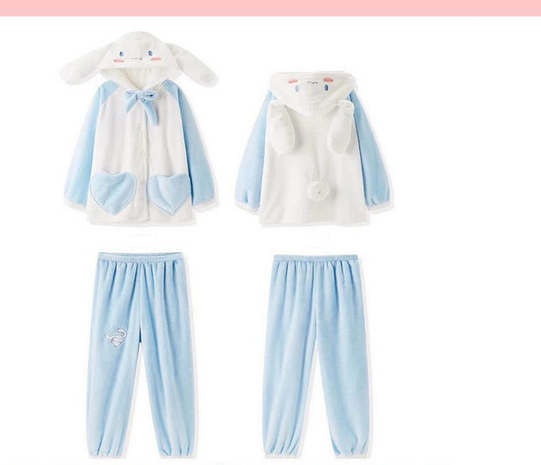 2 Sets Cute Women Winter Lovely Pajama Suit