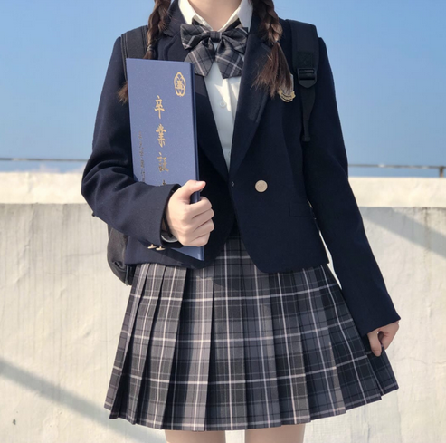 JK uniform skirt genuine Japanese pleated skirt plaid skirt college style short skirt black suit