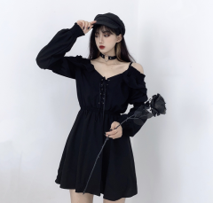 3 Sets Romantic Black Suspender Dress Without Cap,Rose Or  Neck Strap