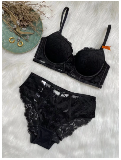 Contrast Lace Lingerie Set