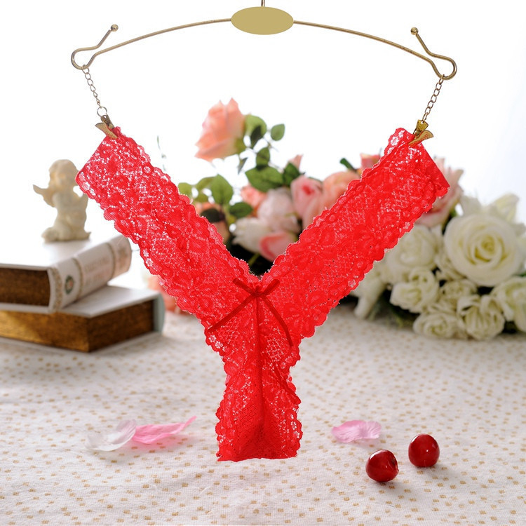 WOMEN'S SEXY V-TYPE T-SHIRT SEXY LACE TRANSPARENT UNMARKED LOW-WAISTED WOMEN'S UNDERWEAR