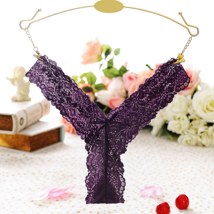 WOMEN'S SEXY V-TYPE T-SHIRT SEXY LACE TRANSPARENT UNMARKED LOW-WAISTED WOMEN'S UNDERWEAR