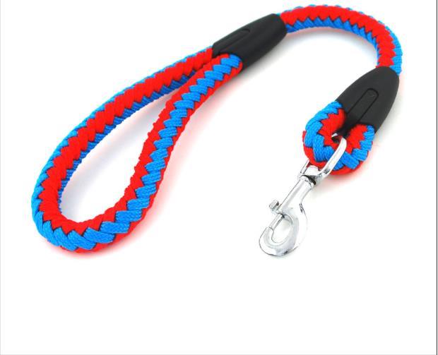 Pet traction rope big dog woven round rope short drawstring wear-resistant bite resistant rock climbing rope thickened dog rope dog chain