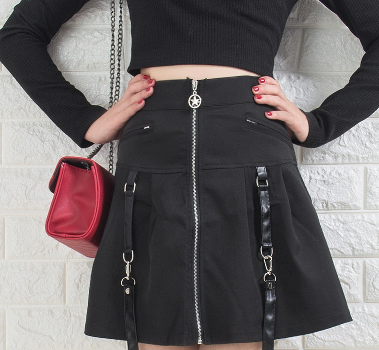 Elegant Fashion Pleated Women Skirt Without Bag