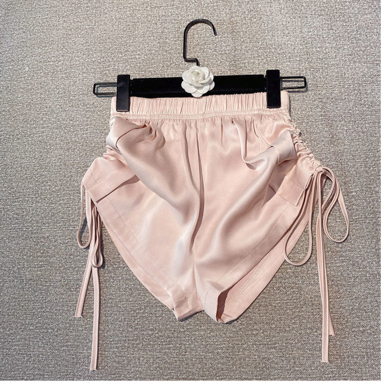 High waist pull rope small shorts women summer loose show thin hot pants sport casual pajama pants spice pants thin