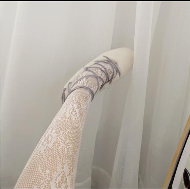 Spring and Summer White Retro lace net socks Gardenia black dark rose bottomed pantyhose silk stockings