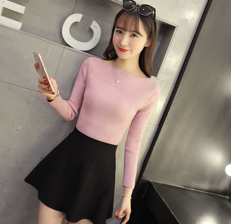 2 PCs 2022 Spring Casual Long Sleeve autumn Knitted Sweater Women Pullover Sweaters Korean Style Winter Slim White Pull Knitwear