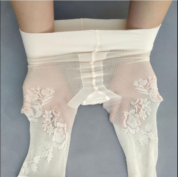 New sexy net socks in spring and summer hollowed out meat three-dimensional rose relief t crotch female pantyhose silk stockings