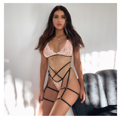 Sexy Lace Flower Wireless Bandage Bra Brief Sets With Garter Women's Underwear Set Sensual Lingerie Women