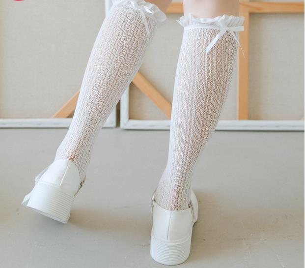 Lolita half calf socks female student Lolita sexy Lolita lace half tube socks JK fishing net socks medium tube socks