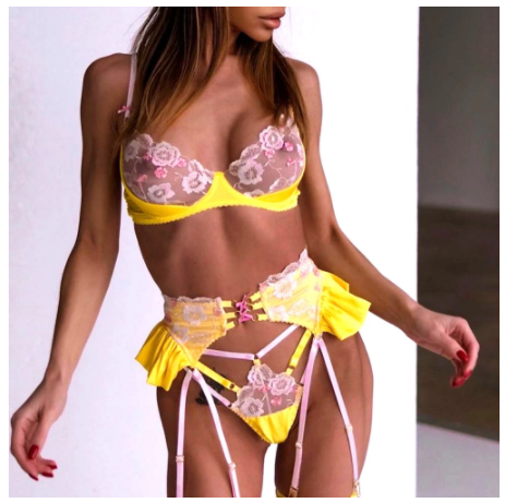 Sexy Lingerie Underwear Women Hot Erotic Push Up Lace Bras Thong Transparent Floral Embroidery Brief Sets Female Clothes