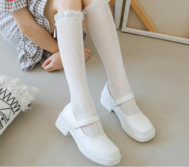 Lolita half calf socks female student Lolita sexy Lolita lace half tube socks JK fishing net socks medium tube socks