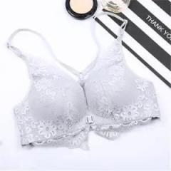 Underwear female sexy lace adjustable beautiful back front buckle girl student small chest gathered breathable non steel ring bra