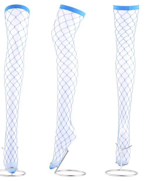 European and American new hot drill hollow mesh knee length stockings women's sexy color fishing net stockings for cross-border use