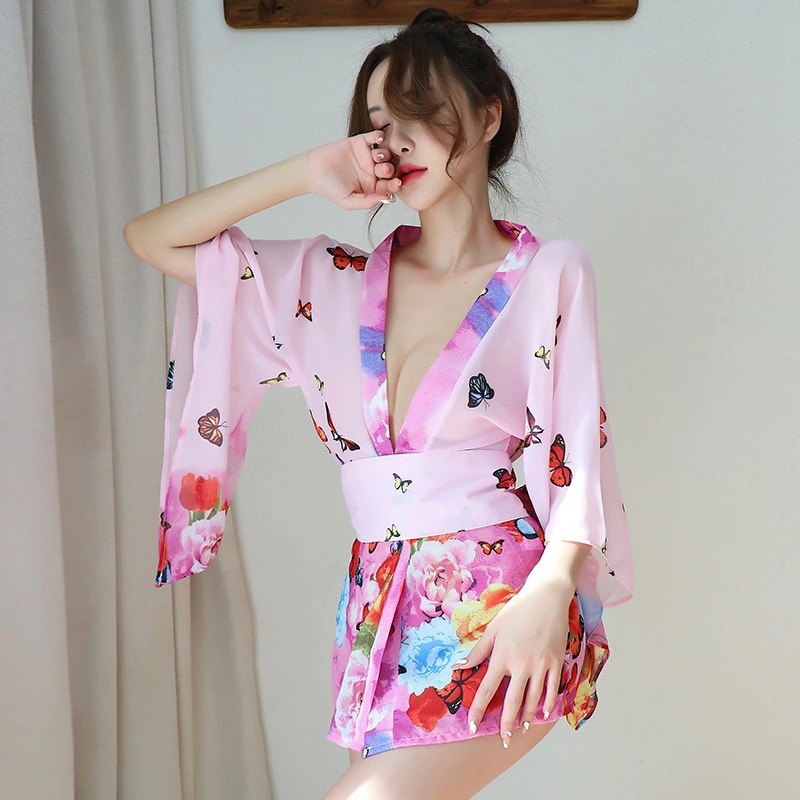 Sexy lingerie female sexy japanese kimono temptation retro sexy Pajama suit