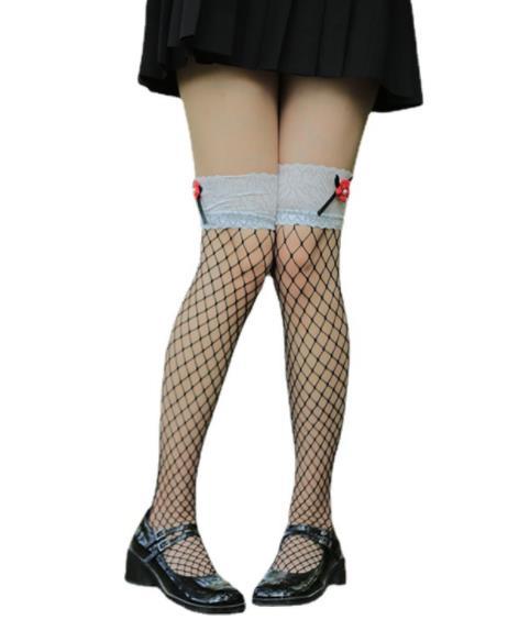autumn new floret BOW LACE high tube net socks pure desire JK style  Lolita sweet girl