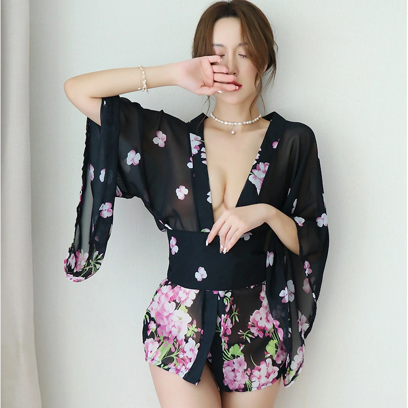 Sexy lingerie female sexy japanese kimono temptation retro sexy Pajama suit