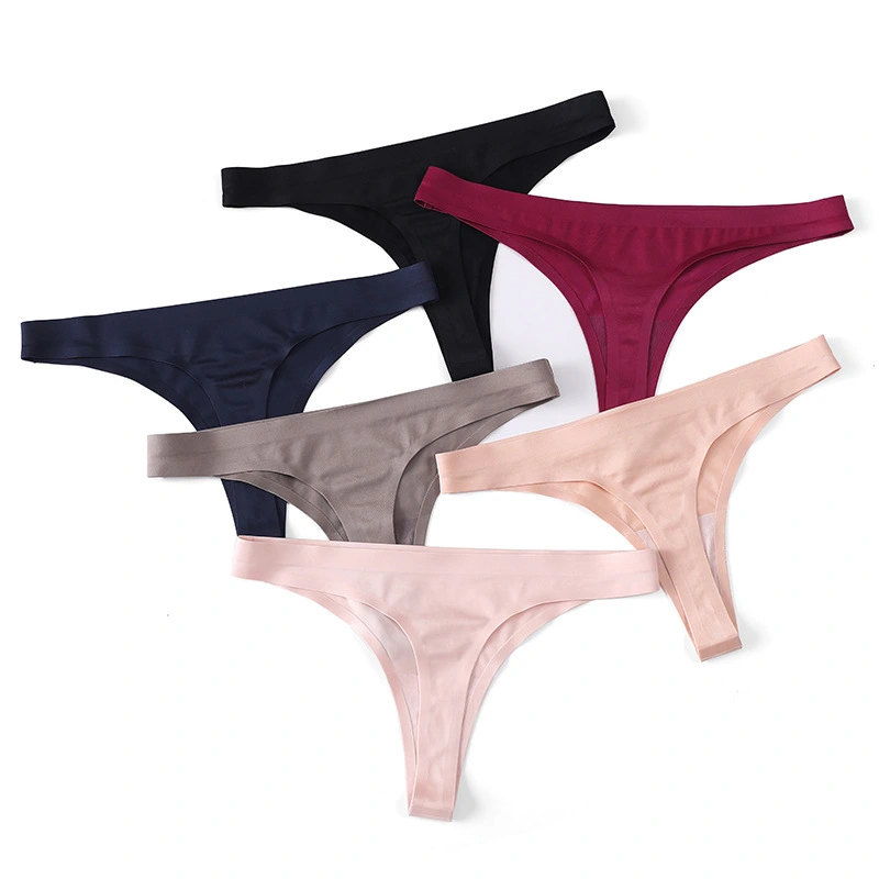 NEW ONE-PIECE TYPE NON-MARKING WOMEN'S PANTIES SEXY ICE SILK LOW-RISE WOMEN'S SEX SPORTS THONG T PANTS