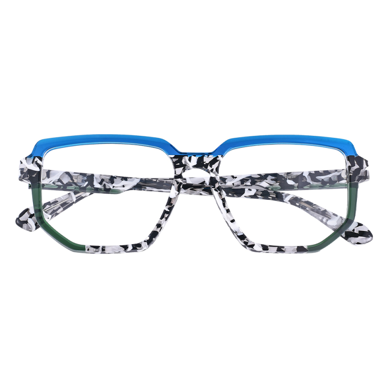 Men's Rectangular Oversized Blue Light Glasses