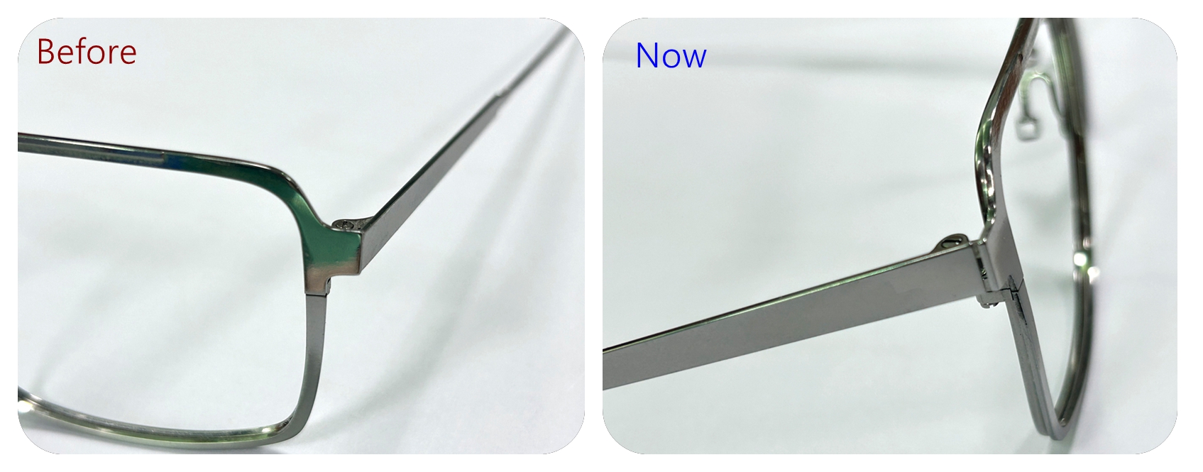 Structural Optimization in Metal Glasses: Solving Hinge Discoloration through Design