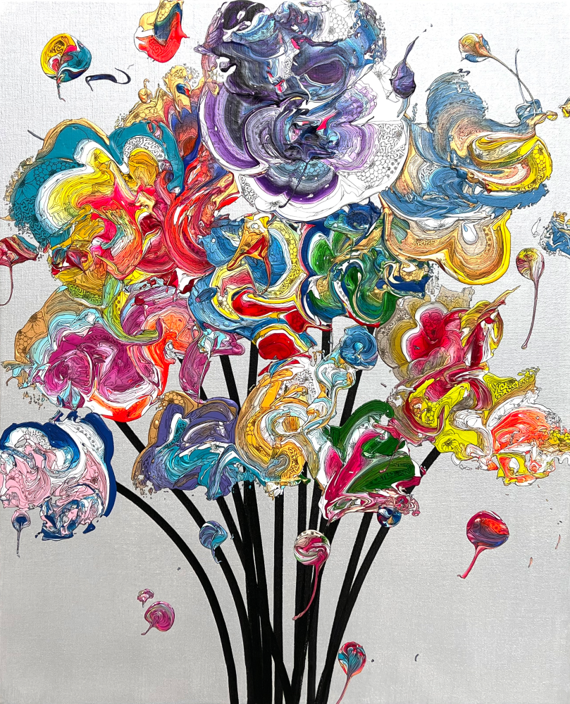 抽象之花束 (銀色 x 紫色) / Abstract Bouquet (Silver x Purple)