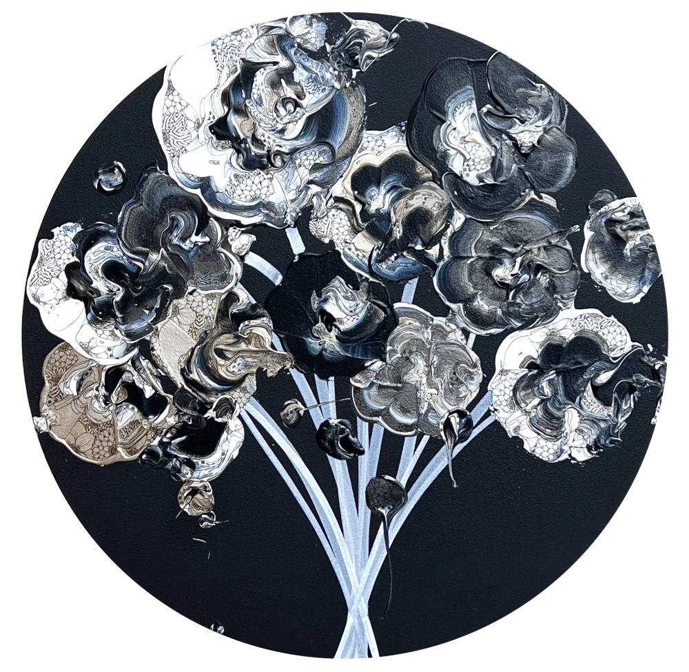抽象之花束 (黑色 x 白色) / Abstract Bouquet (Black x White)