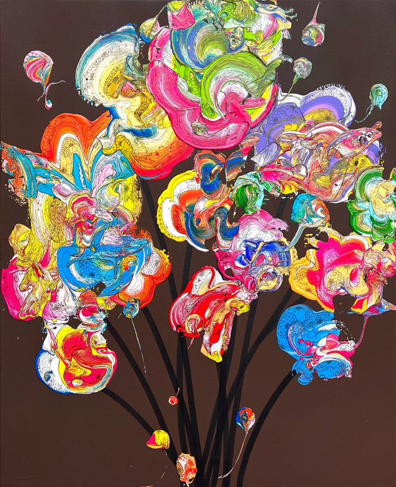 抽象之花束 (啡色 x 黃綠色) / Abstract Bouquet (Brown  x Yellow Green)