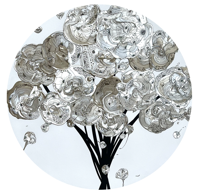 抽象之花束 (灰色 x 白色) / Abstract Bouquet (Gray x White)