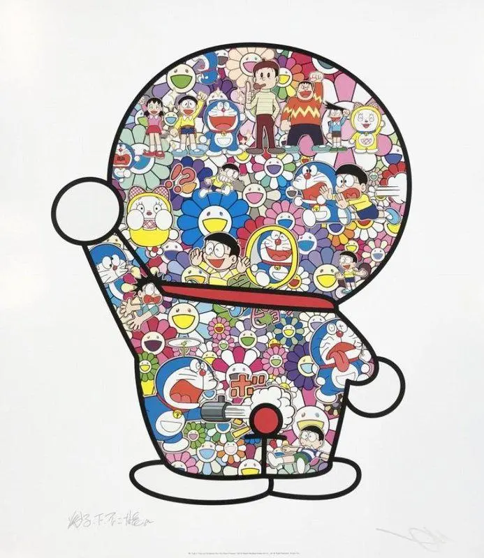 在花田裡的藤子・F・不 二雄老師和哆啦A夢 / Mr. Fujiko F. Fujio and Doraemon Are in the Field of Flowers