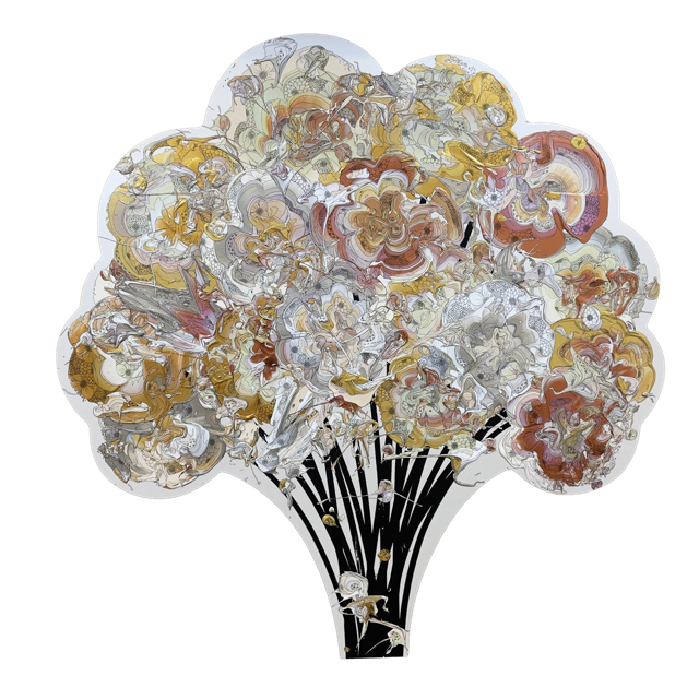 造型花束（珍珠白 x 金） / Shaped Bouquet (Pearl White x Gold)