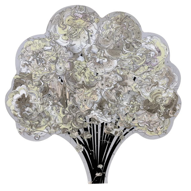 造型花束（閃光銀 x 白色） / Shaped Bouquet (Glittery Silver x White)