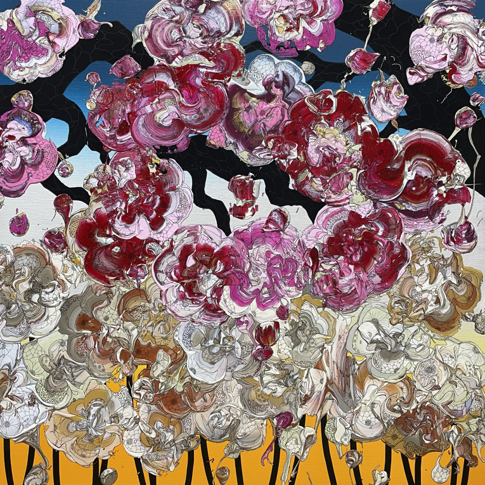 抽象之花卉及新・盆景（金色 x 紅色）/ Abstract Flowers & Neo Bonsai (Gold x Red)