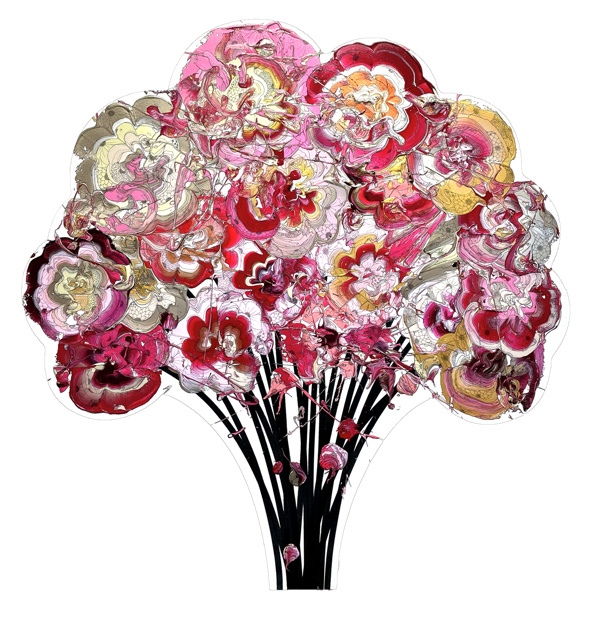 造型花束（白色 x 紅色） / Shaped Bouquet (White x Red)